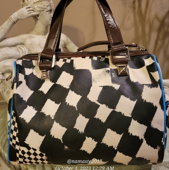 L.A.M.B. by Gwen Stefani Bristol Dartboard Satchel Luxury Designer Handbag #535 - Picture 14 of 14